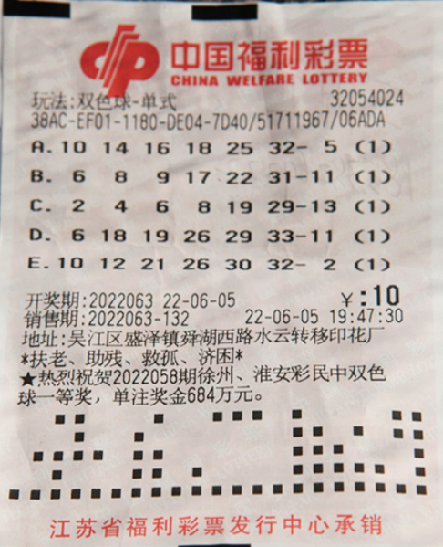 中奖彩票