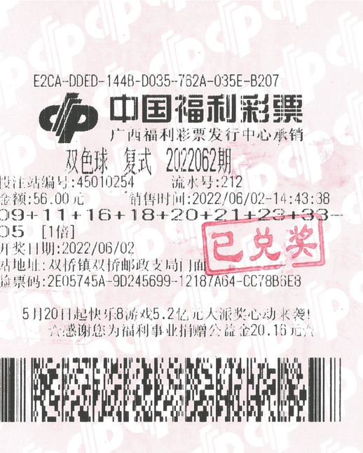 中奖彩票