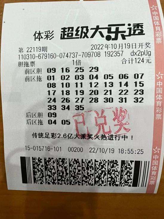 中奖彩票