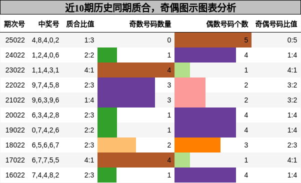 近10期历史同期奇偶图示分析