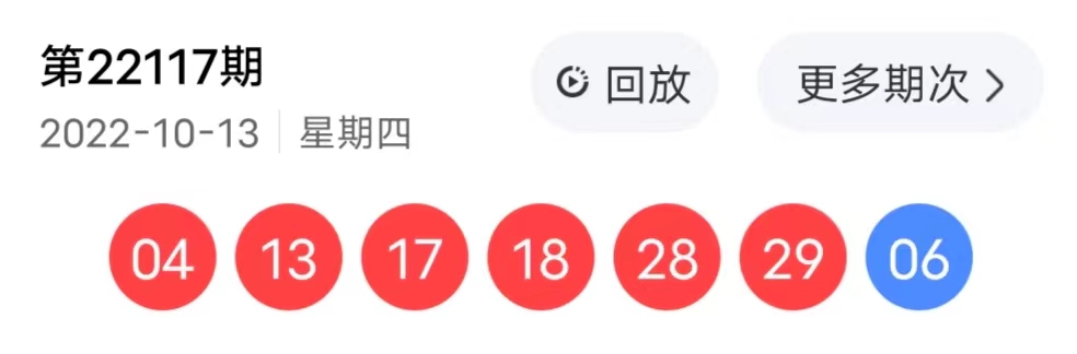 2022117双色球开奖号码